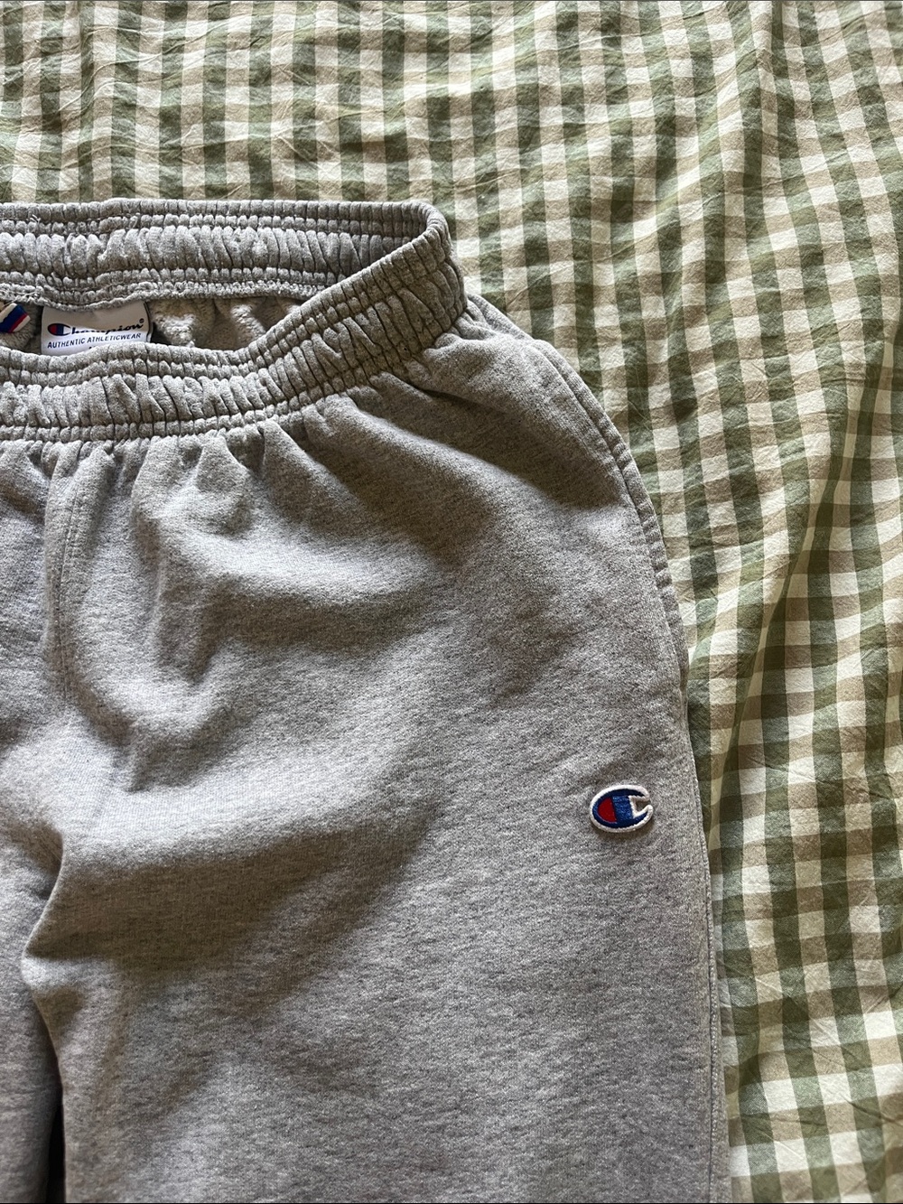 Champion Gray Logo Sweatpants - Heather Gray